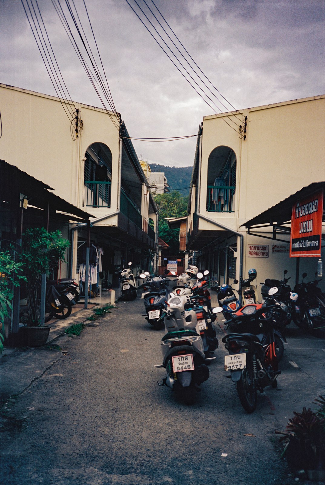 Scooters in a narrow street